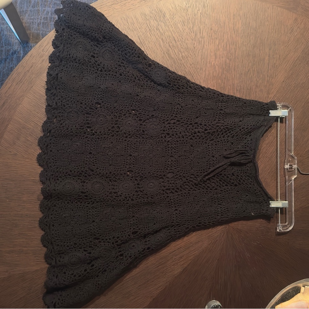 Black Crochet Sleeveless skirt